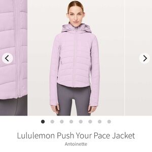 lululemon Push Your Pace Jacket size 10 in Antoinette